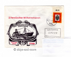 A 1429 "Eifel" supply ship naval postmark Wilhelmshaven 22.3.72