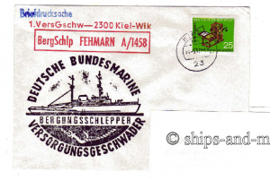A 1458 Bergungsschlepper "Fehmarn", Kiel 5.72 naval postmark