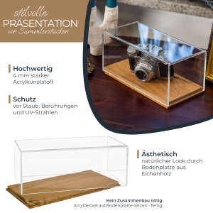 34 cm Acrylvitrine mit Holzboden (1 St.) 34 x 16 x 14 cm LxBxH