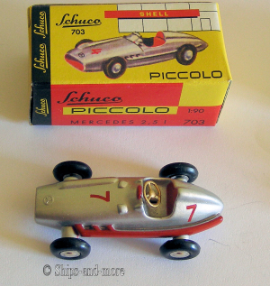Race car Mercedes 2.5l No. 703 Schuco Piccolo scale 1:90