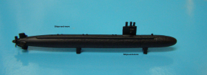 Submarine with  full hull "Los Angeles" class USA in 1:1250