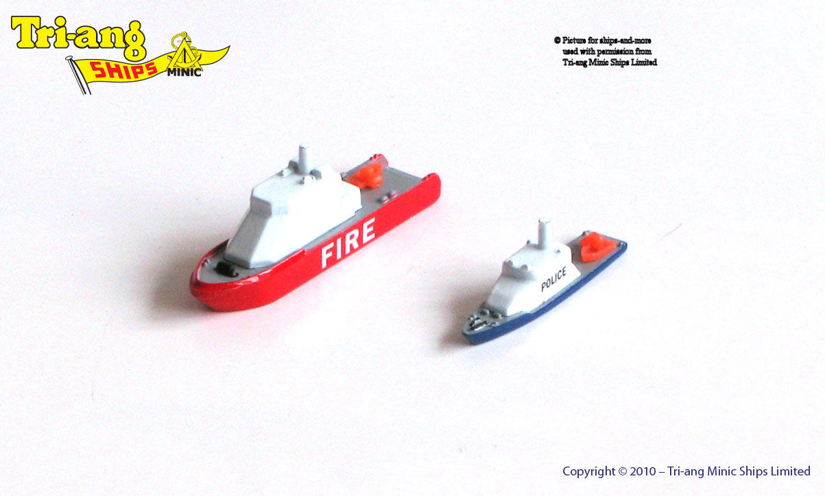 Fire and Police Launch harbour ships from Triang Minic Ships S690