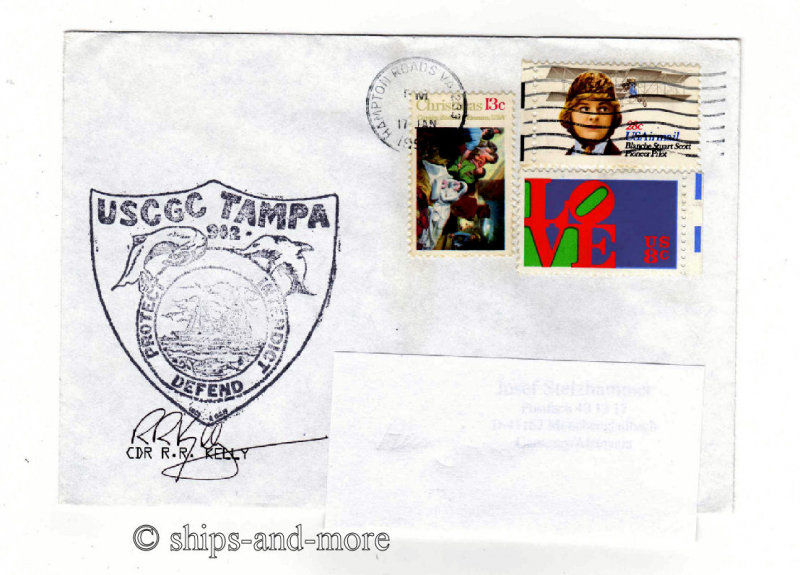 USCGC 902 TAMPA naval postmark 17 Jan 1994