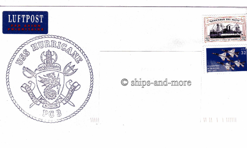 PC-3 USS HURRICANE naval postmark
