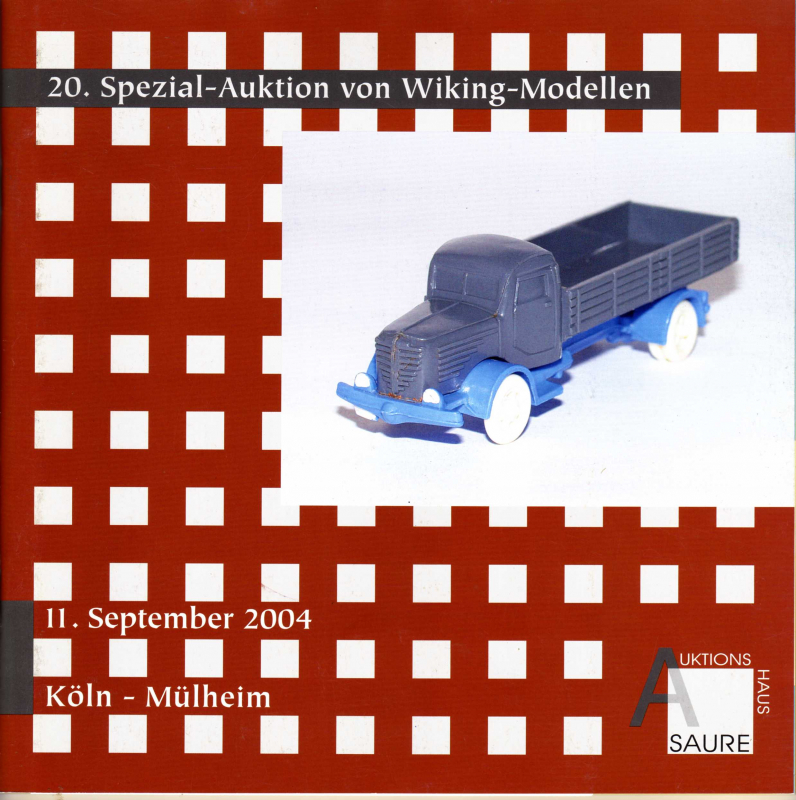 20. Spezial-Auktion von Wiking-Modellen Auktionskatalog 11. September 2004