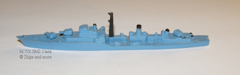 Destroyer HMS "Decoy" blue (1 p.) GB 1953 M 774 from Tri-ang
