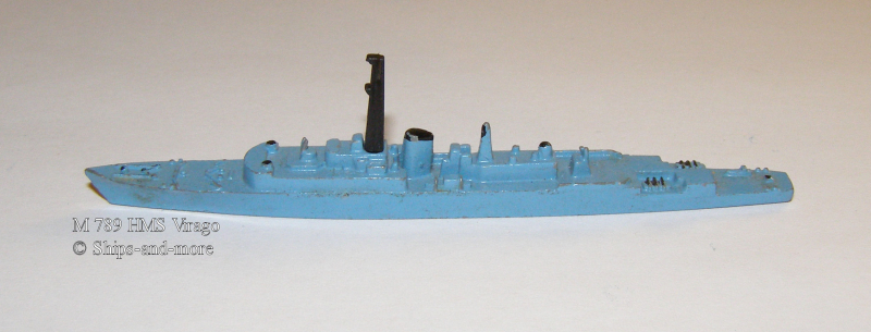 Frigate HMS "Virago" (1 p.) M 789 blue from Tri-ang