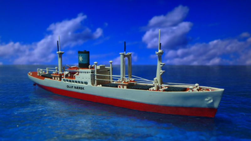 Frachter "Oluf Maersk" grauer Rumpf (1 St.) DK 1947 Risawoleska Ri 113a
