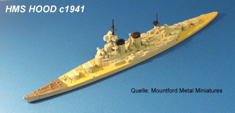 Battleship "Hood" (1 p.) GB 1941 Kit out resin in 1:1250
